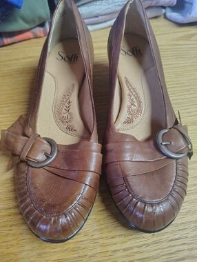 Söfft Seryn 1018000  Brown Leather Buckle Flats